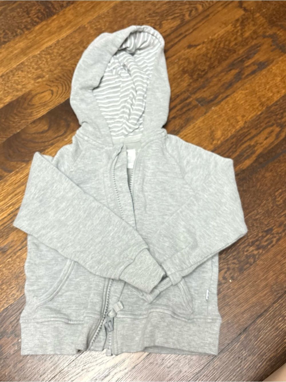 Kids Light Gray Hooded Zip Sweatshirt little sleepies